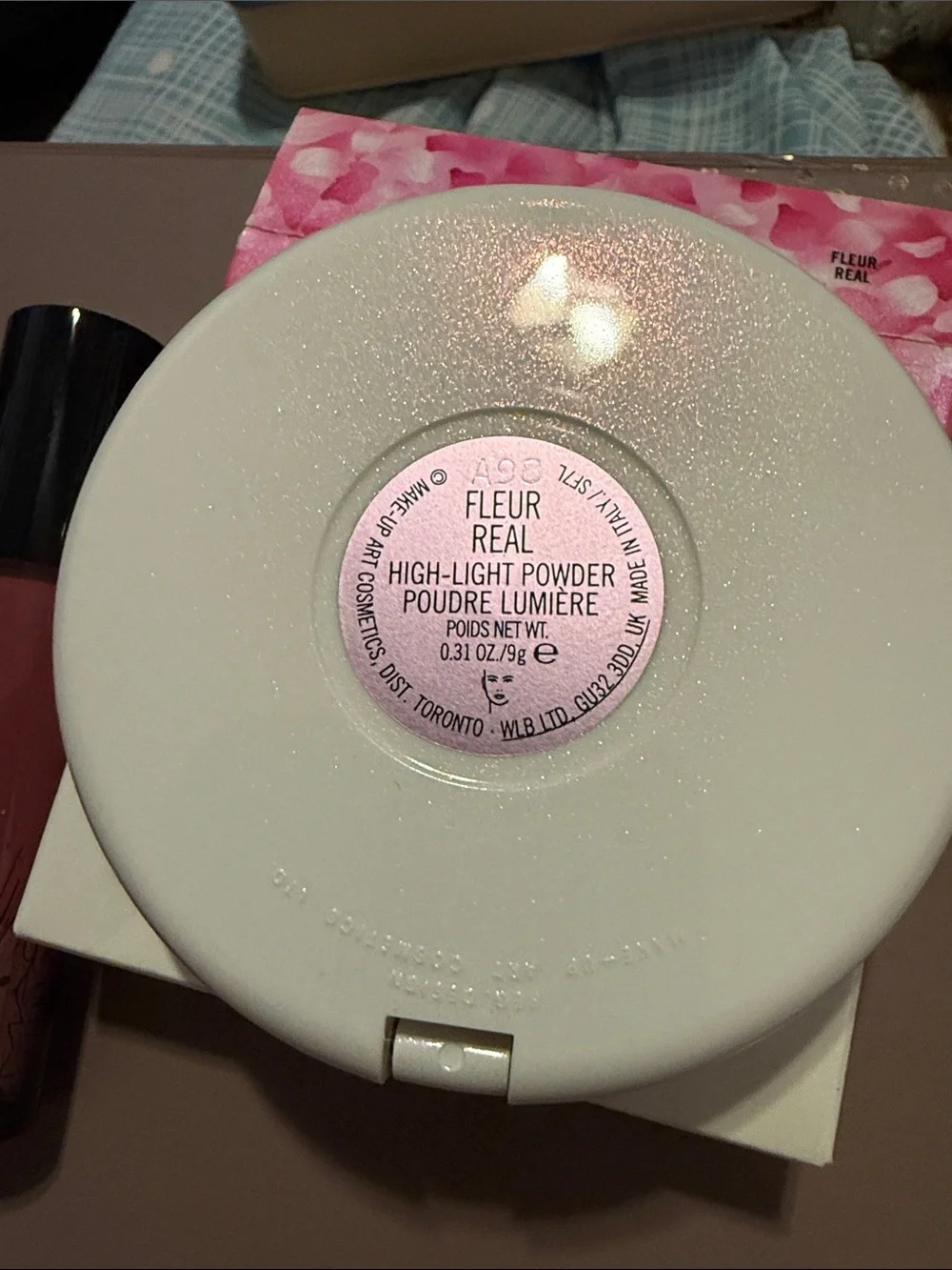 MAC Cosmetics Pink Shimmer Face Powder & Mauve Lip Lacquer Duo